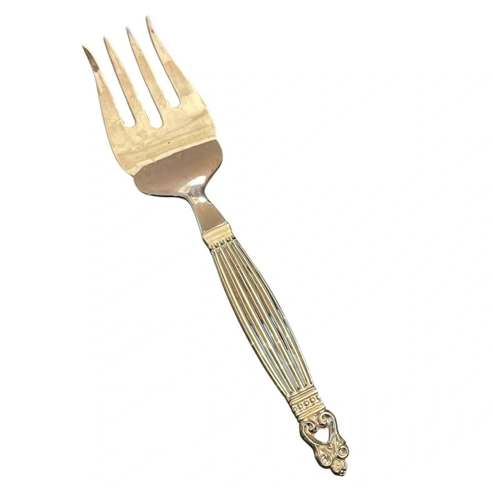 Wallace Silver Plate Serving Fork and Slotted Spoon Set